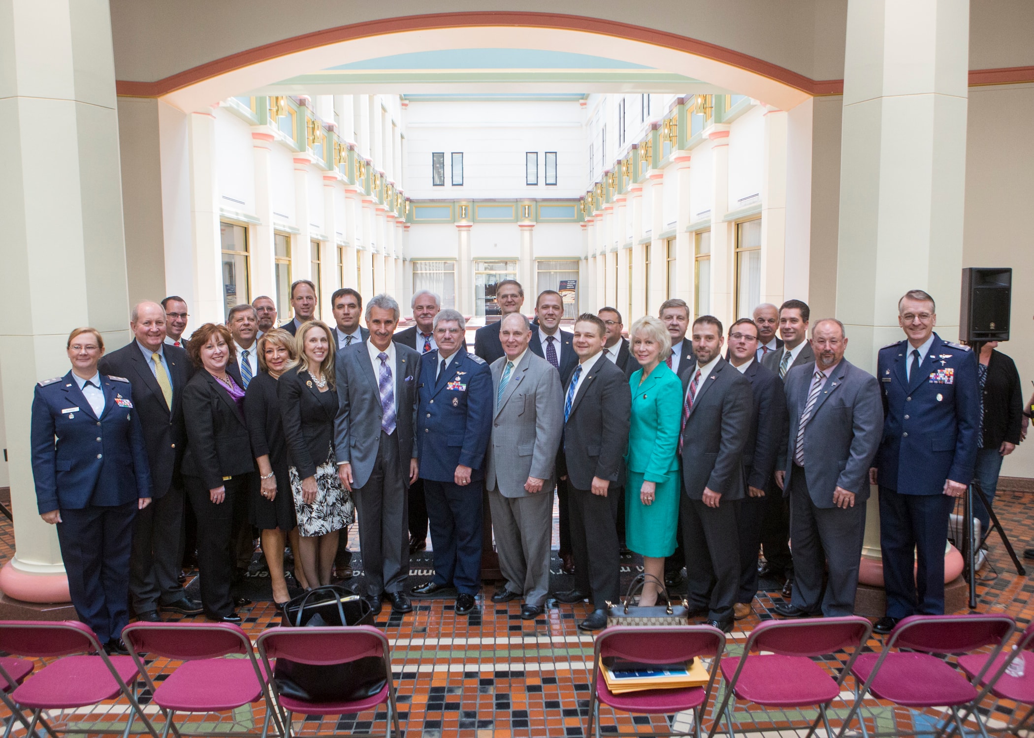 Group photo with Civil Air Patrol officers and legislators